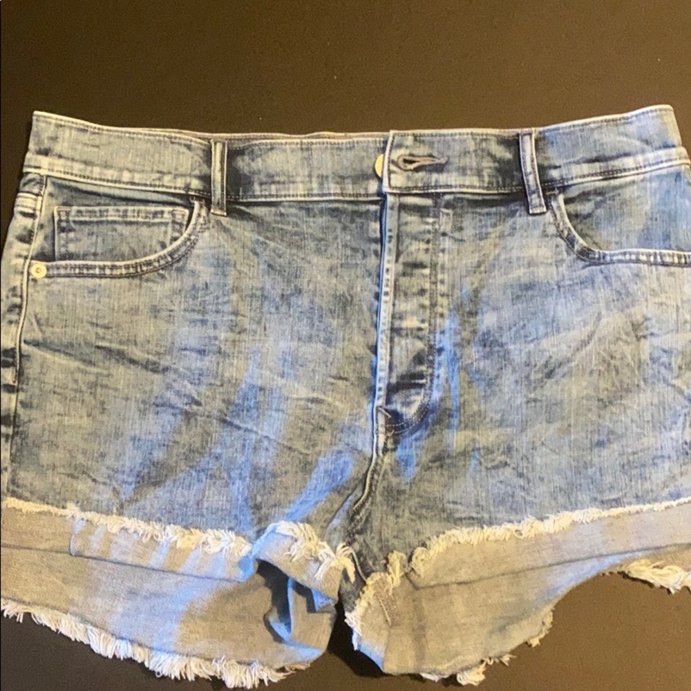 Express distress jean shorts